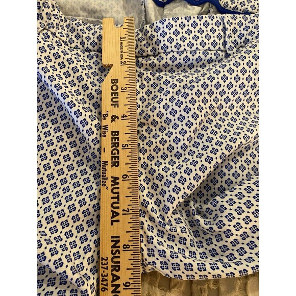Cynthia Rowley Blue & White Pattern Stretchy Pants Size 10 Zip Front - Picture 10 of 12